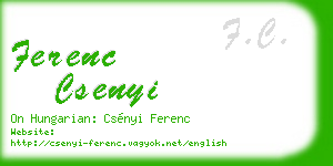 ferenc csenyi business card